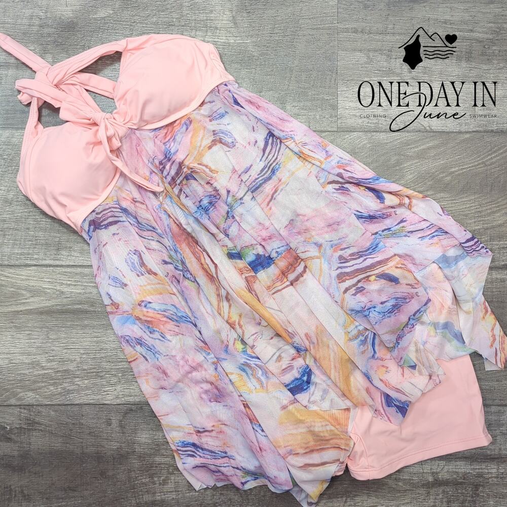 Summermae Maternity Boyshort Tankini Swimsuit Size M